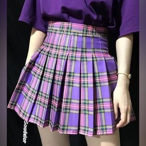 Cutie Kill Plaid Purple Mini Skirt